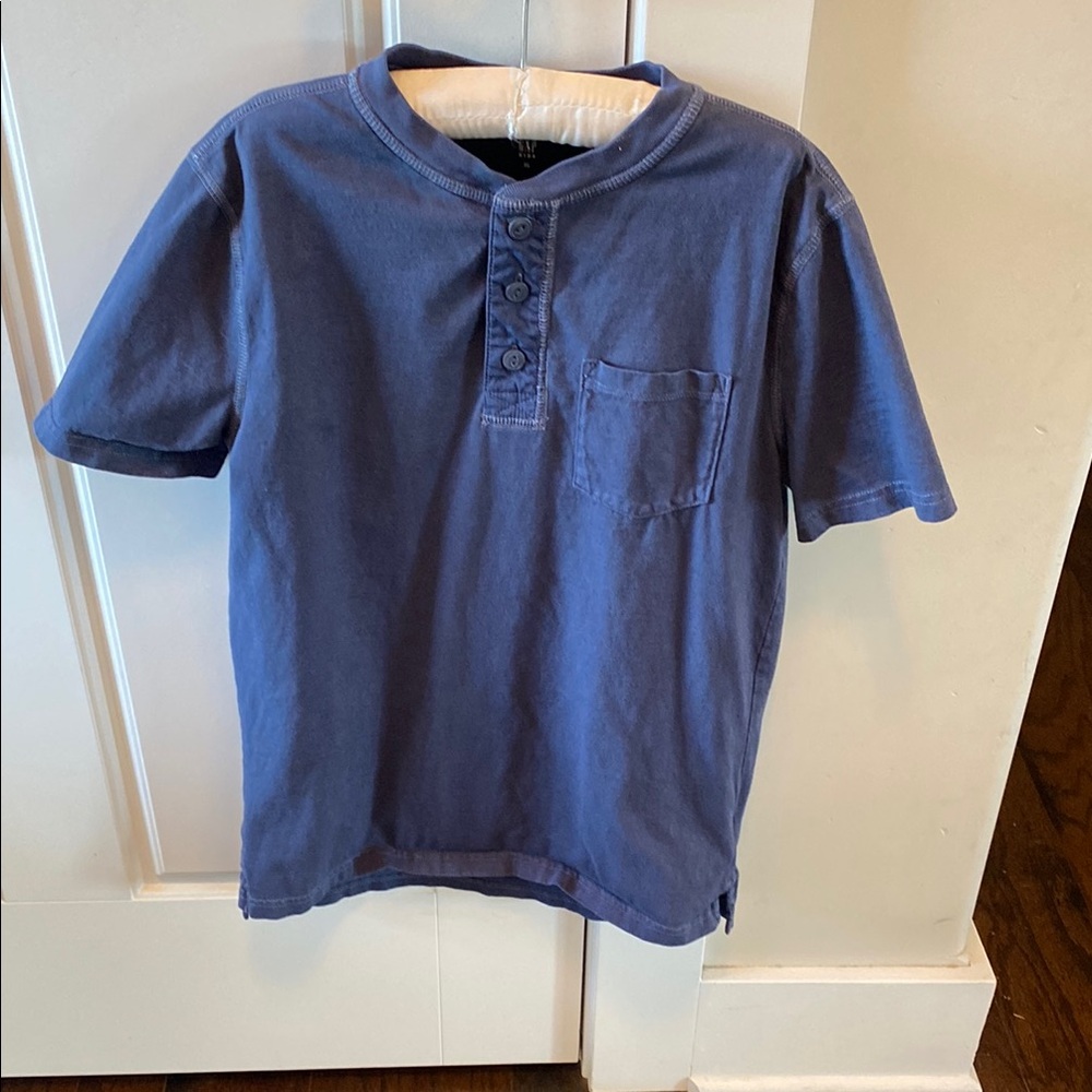 Kids Blue Henley Shirt